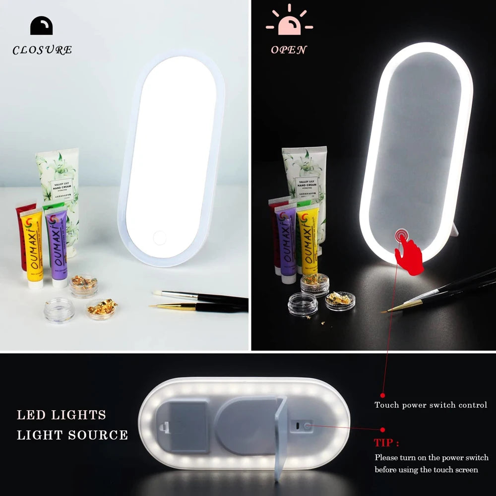 New LED Makeup Mirror with Cosmetic Mirror Box Lighted Vanity Mirror 