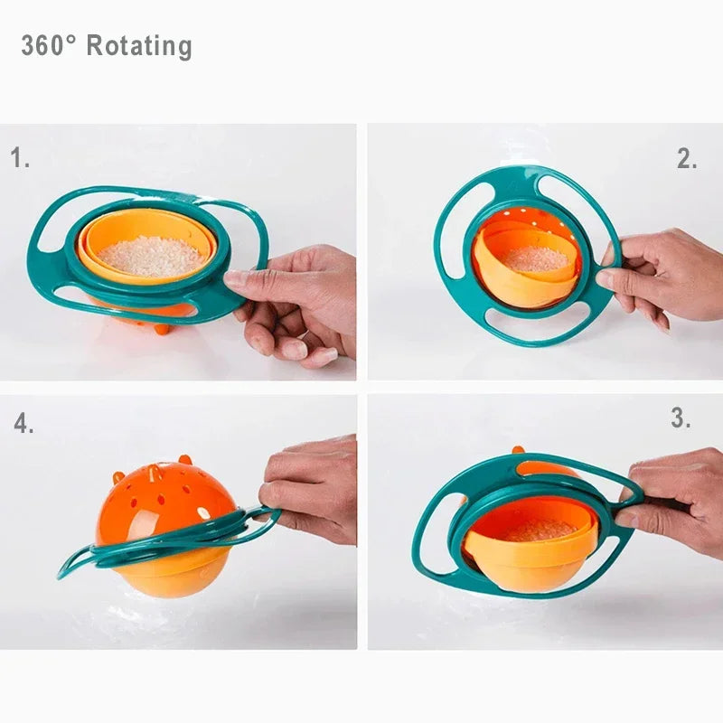 360 Rotate Spill Proof Feeding Dishes Baby Training Rotary Balance Toy