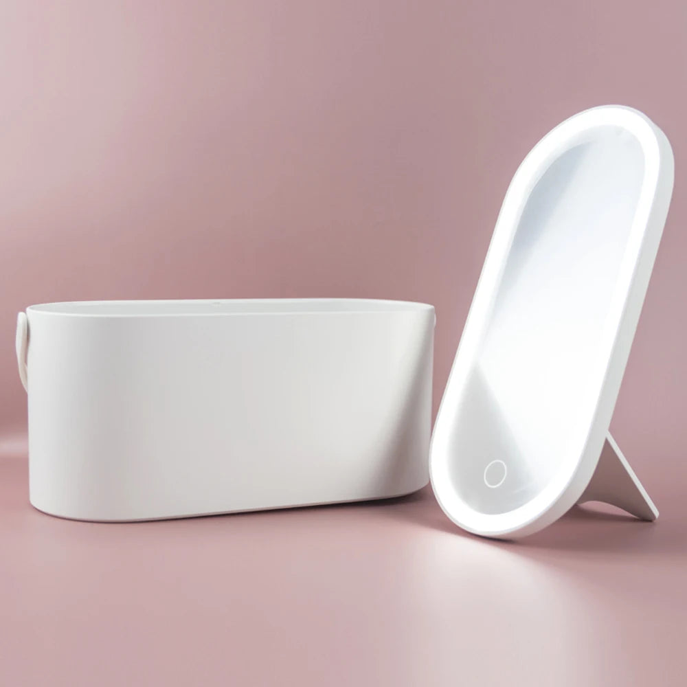 New LED Makeup Mirror with Cosmetic Mirror Box Lighted Vanity Mirror 