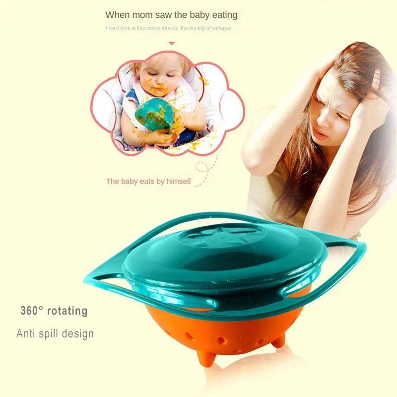 360 Rotate Spill Proof Feeding Dishes Baby Training Rotary Balance Toy